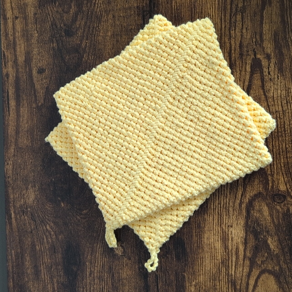 ✨ NEW ✨ Yellow Crochet Kitchen Potholders